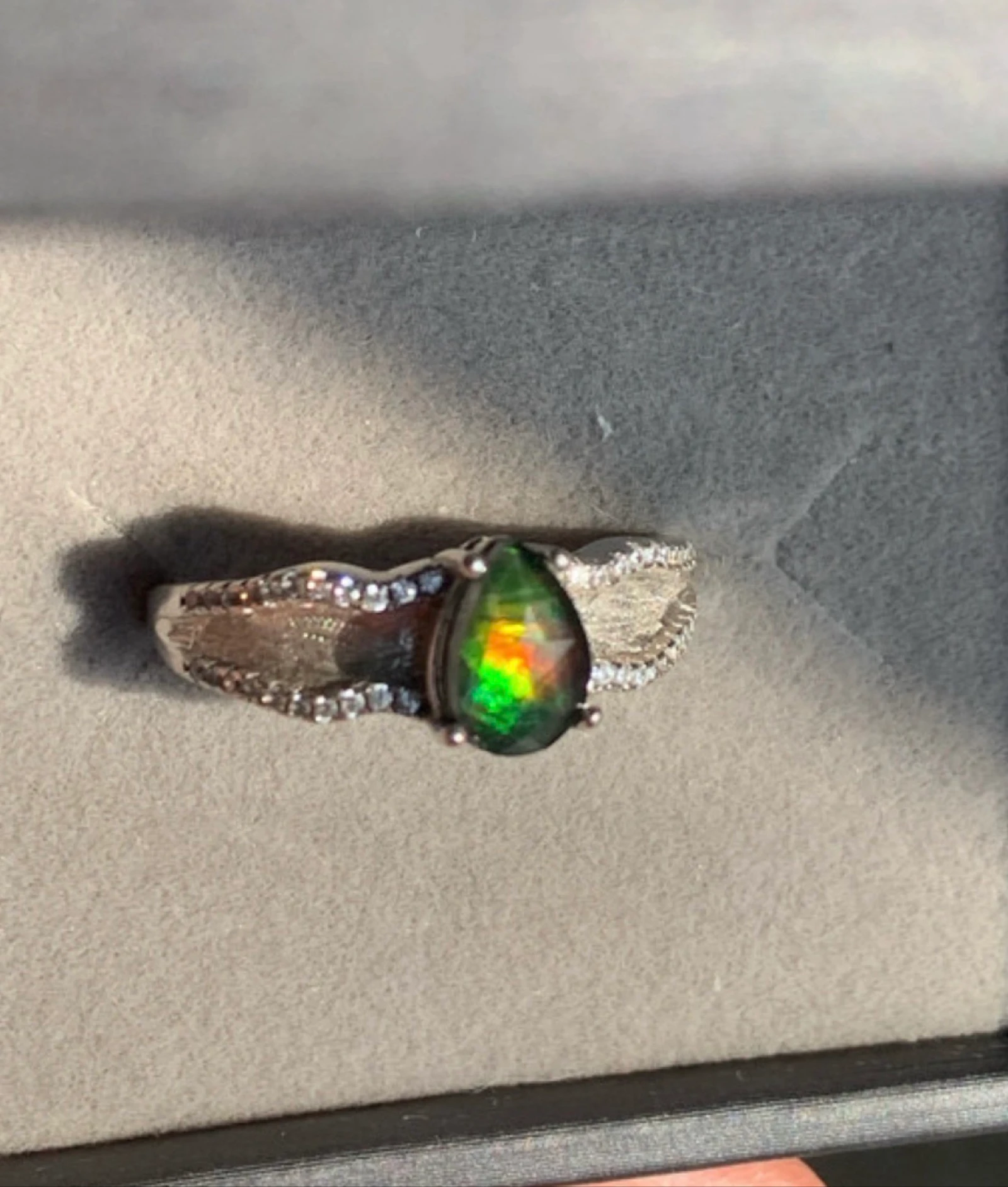 Anillo plata con ammolita 